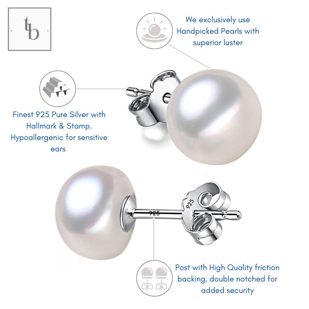 925 silver store pearl earrings