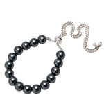 Load image into Gallery viewer, Glossy Dark Grey 8MM Shell-Pearls Bracelet
